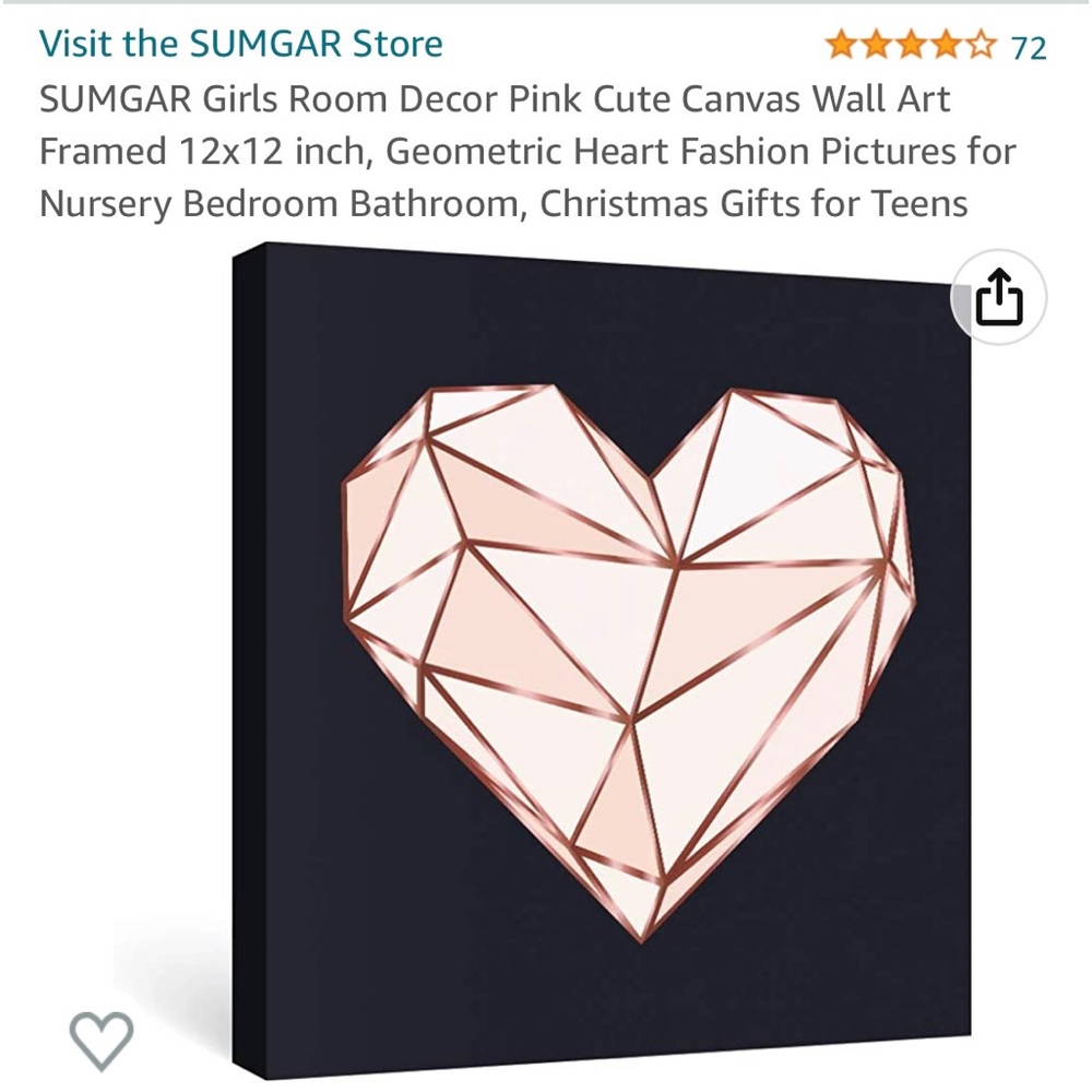 Pink diamond picture canvas